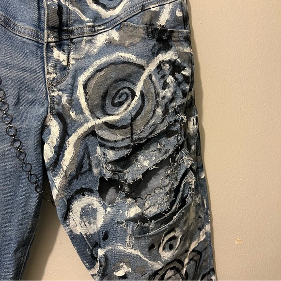 Upcycled Old Navy Super Skinny Mid Rise Jeans Women’s 10 - Picture 3 of 16